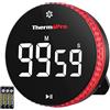 ThermoPro Timer da Cucina Digitale 99 Ore con Magnete e Supporto, Conto Alla Rovescia per Aula con 3 Livelli Volume, Cronometro con Display LED Grande, per Scuola Ufficio e Palestra