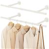 YheenLf Asta Appendiabiti, Bastone Armadio Attaccapanni 90 cm, Porta Abiti da Camera in Metallo Resistente per Balconi e Camere da Letto, 2 Pezzo, Bianco