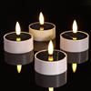 ZIYOUDOLI 4 Lampade Solari LED Tealight Impermeabili per Esterni con Funzione Timer e Sfarfallio Bianco Caldo 6 x 6 cm (Abito Bianco) Adatto per Giardino e Campeggio
