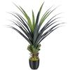 Keeplush Piante Artificiali Agave con Spighe da 4 Piedi, Piante Artificiali Resistenti ai Raggi UV per Esterni, Piante Artificiali da 115cm per Interni, Perfette per la Veranda, Patio, Decorazione di