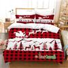 AVJWWD - Set di biancheria da letto natalizia, copripiumino natalizio, motivo con Babbo Natale, renna natalizia e fiocchi di neve, in morbida microfibra con chiusura lampo (Natale 02, 220 x 240 cm)