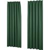Deconovo Tende Oscuranti Termiche con Nastro a Matita - 2 Stili di Montaggio, Set di 2 Tende Moderne Isolanti per Camera da Letto e Soggiorno, 140x290 CM, Verde Scuro