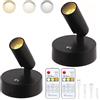 VIGMOJ 2 Pezzi Faretto LED Senza fili,Pavimento Ricaricabile Uplighting,Luce Fotografica Alimentata a Batteria con Timer Remoto e Luci di Accento Dimmerabile Stick Sulla Luce Della Parete per le Piante Imma