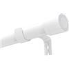 Venwemong 1 asta per tenda con staffe, set di montaggi per finestre, aste per finestre, piccole aste per tende per esterni, camera da letto, soggiorno (185-310 cm, bianco)