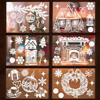 Hanari 129 Vetrofanie Natale,Motivi di Fiocchi di Neve, Pupazzi di Neve Adesivi Natalizi per Finestre，Decorazioni Natalizie in PVC ad Aderenza Statica Riutilizzabili,Per Natale Vetrofanie Decorazioni