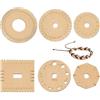 HAOBIN 6 Pezzi Kumihimo Disc Plate legno Rotondo Quadrato Kumihimo Set Dischi Cordone Disco Intrecciato A Mano Disco Intrecciatura Piastra Disco Per Tessitura Bracciale In Corda Intrecciata