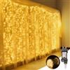 Macchiatto 600 LED 6Mx3M Tenda Luminosa Natale Esterno Interno Luci di Natale IP44 con 8 Modalità Tenda Luci Esterno, Adatto per Decorare Tende, Pareti, Giardini, Matrimoni, Feste di Compleann