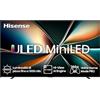 Hisense TV 85 Mini-LED 144Hz 4K 85U7Q, Smart TV VIDAA U8, Dolby Vision IQ, HDR 10+ Adaptive, Game Mode PRO, Dolby Atmos 2.1 con Subwoofer, Alexa Built-in, Tuner DVB-T2/S2 HEVC 10, Lativù 4K, 2025 U7