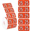Gosknor 500 Pz Adesivi Anno 2025, 3,8x1,9cm Adesivi Anno 2025 Etichette Anno Cartella File Adesivi con Codice Colore Etichette Anno 25 per Cartelle File Tab Forniture per Ufficio(Rosso)