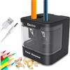 ARPDJK Temperamatite elettrico con contenitore, batteria USB, doppio foro, portatile, elettronico Electric Pencil Sharpener nero