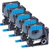 Label Orison Nastro per etichette D1 40916 nero su blu, 9 mm x 7 m, compatibile con DYMO LabelManager 160 210D 360D 280 420P 450D 500TS Labelpoint 100 150 200 250, confezione da 5