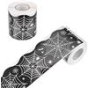 QUARKZMAN 66 piedi Bordi per Bacheche Halloween Decorazione con Bordo Arrotolato Smerlato a Forma di Ragnatela per Decorazione Halloween Parete Finestra Scrivania Aula
