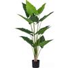 DRW Pianta artificiale di un'alocasia in acrilico, melammina e plastica in verde 170x60x60cm