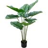 DRW Pianta Artificiale di una Monstera in acrilico, melammina e plastica in verde 100x70x70cm