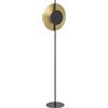 Eglo Lampada da terra a LED con illuminazione indiretta, lampada a stelo | elegante per soggiorno, in metallo nero e ottone spazzolato, colore luce: bianco caldo, altezza 150 cm