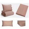Bianca Cotton Soft PLAIN DYED ROSE TAN PARURE COPRIPIUMINO 160X220+50X80 + LENZUOLA 180X280+ FEDERA 50X80+ LENZUOLO SOTTO CON ANGOLI 90X200