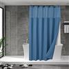 N&Y HOME Tenda da doccia a nido d'ape con fodera in tessuto a scatto e set di ganci, stile hotel, idrorepellente e lavabile, tessuto pesante e finestra superiore in rete, 180 x 183 cm, blu chiaro di