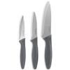 Culinare Set di 3 Coltelli, Grigio, Acciaio Inox, Varie Dimensioni, 3 Coltelli da Cucina, Taglio Preciso/Presa Salda/Manico Antiscivolo, Lavabile in Lavastoviglie