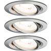 Paulmann 93944 Faretto da Incasso a Led, 3 x 6.8 W, In Ferro Dimmerabile E Orientabile, In Alluminio Spazzolato, 6.8 W