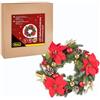 Idena 31902 - Ghirlanda Natalizia a LED con 15 LED Bianco Caldo, Circa 40 cm, Ghirlanda dell'Avvento con Decorazioni Rosso-Oro, Decorazione Natalizia per Interni, alimentata a Batteria con Timer