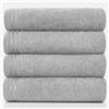 GC GAVENO CAVAILIA Asciugamano da bagno grande, set di asciugamani in cotone egiziano altamente assorbente, confezione da 4 asciugamani da bagno extra morbidi e grandi, colore argento, asciugamani da