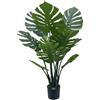 DRW Pianta Artificiale di una Monstera in acrilico, melamina e plastica in Verde 98x80x80cm