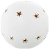 DRW Palla portacandele in ceramica in bianco e oro 22x22x21 cm