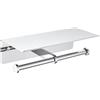 APLusee Double Toilet Paper Holder with Shelf Polished Chrome, APLusee SUS304 Stainless Steel Contemporary Bathroom Tissue Roll Holder Cell Phone Storage Rack