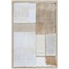 DRW Quadro tela astratta con cornice in legno bianco e grigio 80 x 120 x 3,5 cm