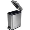 Beldray Cestino per rifiuti Beldray® LA041173SS con pedale e coperchio con abbassamento automatico, 5 litri, in acciaio inossidabile