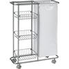 WENKO 12100100 Carello Slim - 3 ripiani, 28 L, Metallo patinato, 20 x 80 x 58 cm, Grigio