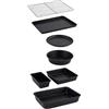 Salter BW12572EU7 Set di articoli da forno impilabili da 7 pezzi - antiaderente con vassoio da forno, torta in latta, crostata, padella, padella Brownie, Stagno di torrefazione, rack di raffreddamento