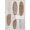 DRW Quadro tela con cornice in legno astratto in bianco e marrone 80x120x3,5cm