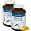 NORSAN Olio di pesce Omega 3 Capsule 2x120 pz I 1.500 mg Fish Oil Omega 3 Ifos Senza ritorno di gusto I Omega tre capsule facili da deglutire I Integratore omega 3 naturale da pesca sostenibile