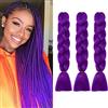 Cybelleza Treccine Extension Capelli Sintetici per Treccine Africane 3 Ciocche Trecce Jumbo Braiding Hair (Viola)