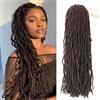 LLZBEAUTYHair 8 confezioni finte Locks Crochet Braids Meches Soft Locs Meches per trecce africane finte locs uncinetto capelli meches ricci per trecce (#4, 60.9 CM(lotto da 7))