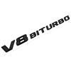 VmG-Store Emblema V8 scritta in plastica con retro adesivo in schiuma Badge (V8 Biturbo nero opaco)