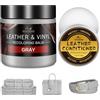 SHABEIBEI Set Riparazione Pelle Grigia con 200ml di Tinta per Pelle & 100ml di Olio Nutriente - Cuir Liquido, Grasso per Pelle & Rimuovi Graffi - Riparazione per Pelle e Vinile su Divani, Mobili, Sedili Auto