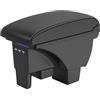 JinsenTGG Auto Bracciolo Compatibile con VW Polo 2019 2020 2021 2022 2023 2024 Scatola Portaoggetti per Bracciolo Console Centrale Poggiabraccio Braccio vano Portaogget 3 Porte di USB - Linea Bianca