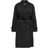 ONLY Onlorchid Life Quilt Long Trenchcoat Otw Trench, Nero, M Donna
