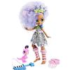 Mattel Fisher-Price Cave Club-Bambola Bashley con Capelli Lavanda, Cucciolo di Dinosauro e Accessori, Giocattolo per Bambini 4+Anni, GTH04