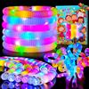 Mikulala 12 Pack Tubi Fidget Pop Light-Up Giocattoli Sensory per Bambini Abilità Motorie Fini Giocattoli Bastoncini LED Pop Glow Bomboniere per feste Glow in the Dark Forniture per Feste