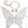 Auzlya Ali da Fata a Forma di Farfalla,Ali Fata per Adulti e Bambini,Ali di Farfalla,Fairy Wings,con Orecchie da Elfo,Cerchietto da Fata e Bacchette di Fata a Stella,per Feste a Tema Carnevale Halloween