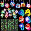 Booaee Halloween Gadget Compleanno Bambini,Halloween Braccialetti Luminosi collane con anelli tatuaggi luminosi Regalini Fine Festa Compleanno Antistress Fidget Spinner per Bambini Regalini Compleanno