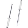SKIR'CO 100 rivetti ciechi verniciati, 3,2 x 16 mm, rivetti ciechi in alluminio, DIN 7337, testa a cupola, mandrino in acciaio, rivetti pop (bianco puro RAL 9010)