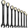 BOPEUY Set di Chiavi a Cricchetto 8 Pezzi, Set Chiavi Inglesi, 8-19 mm Set Chiavi Combinate, 72 Denti, Chiavi inglesi Set Completo, per Riparazioni Auto, Manutenzione Moto e Manutenzione Meccanica