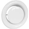 Vent Systems Diametro 125 mm, valvola a disco rotonda, colore bianco, in metallo, griglia di ventilazione - copertura per tubo di ventilazione - ventilazione per bagno, cucina, ufficio, sistema di
