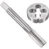 Unifizz M9 x 0,75 mm Set di maschi e matrici metrici, filettatura macchina con filiera rotonda, kit per riparazione di dadi e bulloni