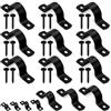 Glarks 10pcs 30mm Pinza cinghia per tubi, acciaio al carbonio nero 2 fori cinghia per tubi Dury Heavy Duty U Staffa Tube Strap Pinza pers cavi Hanger Tensione Tube Clip con vite