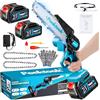 Peektook Mini Motosega a Batteria per Potatura, 1000W Motore Brushless 6 Pollici Motosega Elettrica con 8000mAh Batterie di grandi capacità, 2 Catene e Blocco di sicurezza per il Taglio Del Legno e Giardini